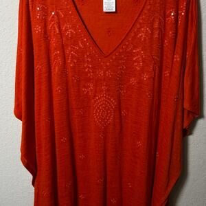 Sequined V Neck Michael Kors Blouse XL